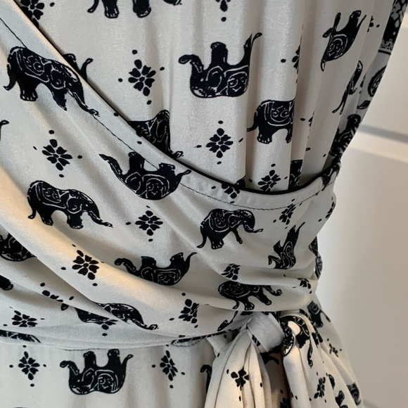 Moa faux wrap boho elephant print midi dress - Picture 5 of 6